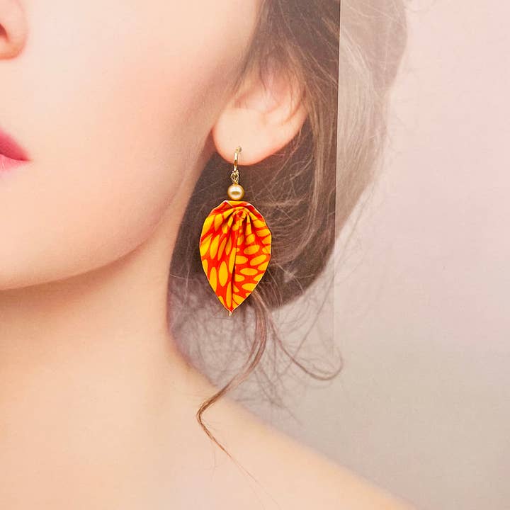 Kawaii München - Wholesale Dangle Earrings - Origami jewelry leaf earrings with preciosa pearls22