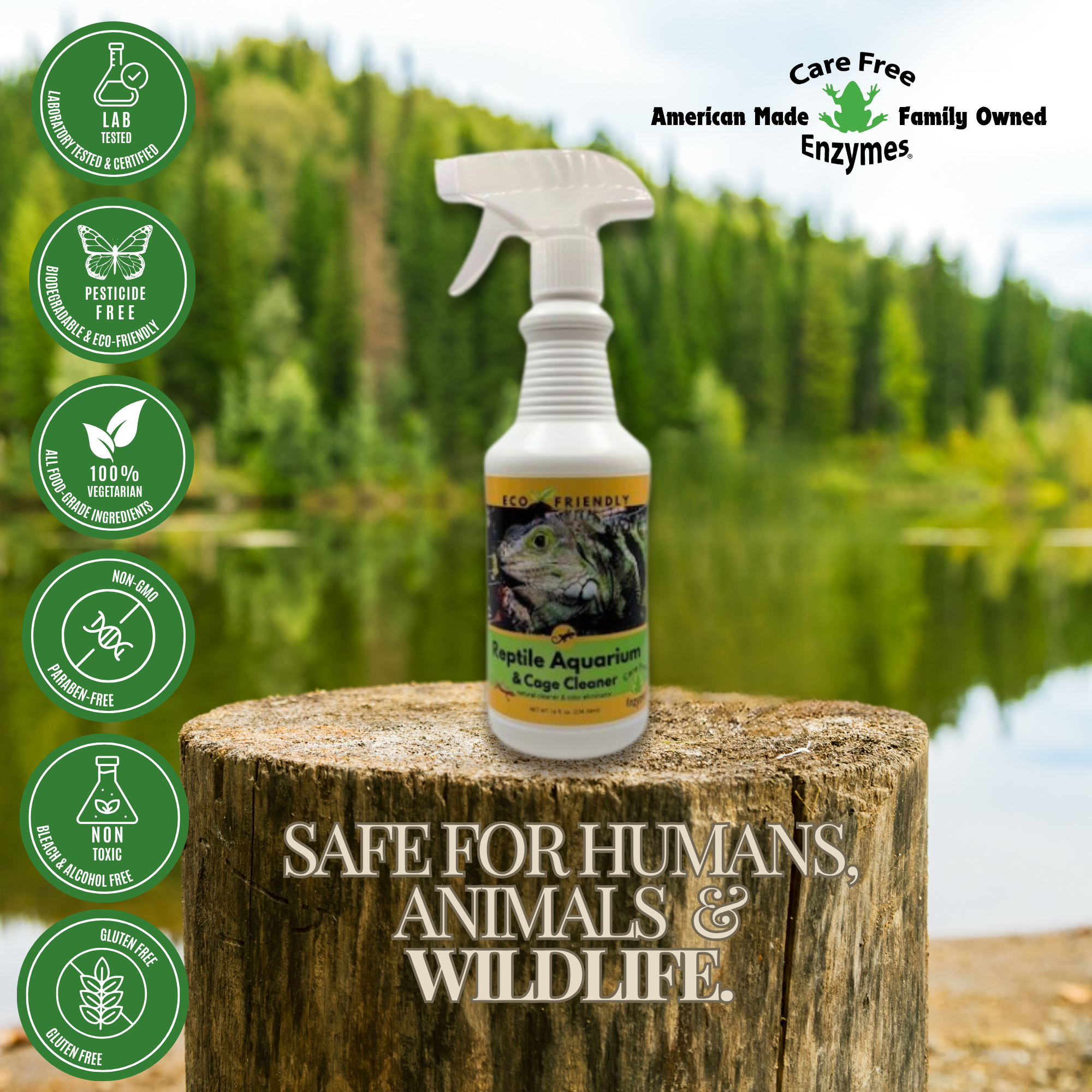 Carefree Enzymes - Wholesale Pet Cleaning Supplies - Reptile Habitat & Terrarium Cleaner | Safe for All Reptiles & Amphibians | 16 oz3