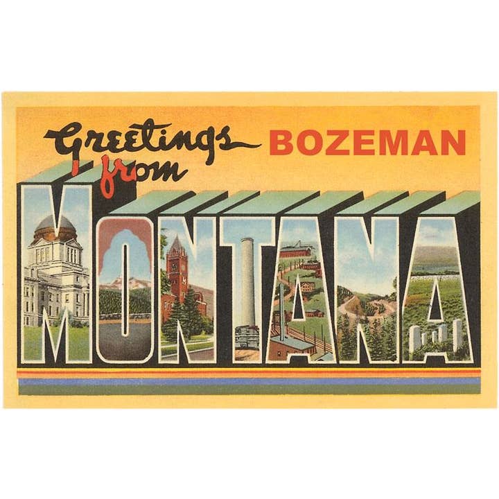 Carte de vœux MT-330 Salutations de Bozeman, Montana pour la vente par Found Image Press
