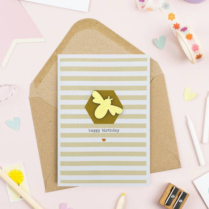 Tarjeta de cumpleaños de abeja para venta al por mayor de Daisycat