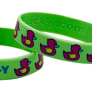 Braccialetto in silicone DUCK-Y OG Logo verde e rosso per la vendita all'ingrosso da parte di DUCK-Y