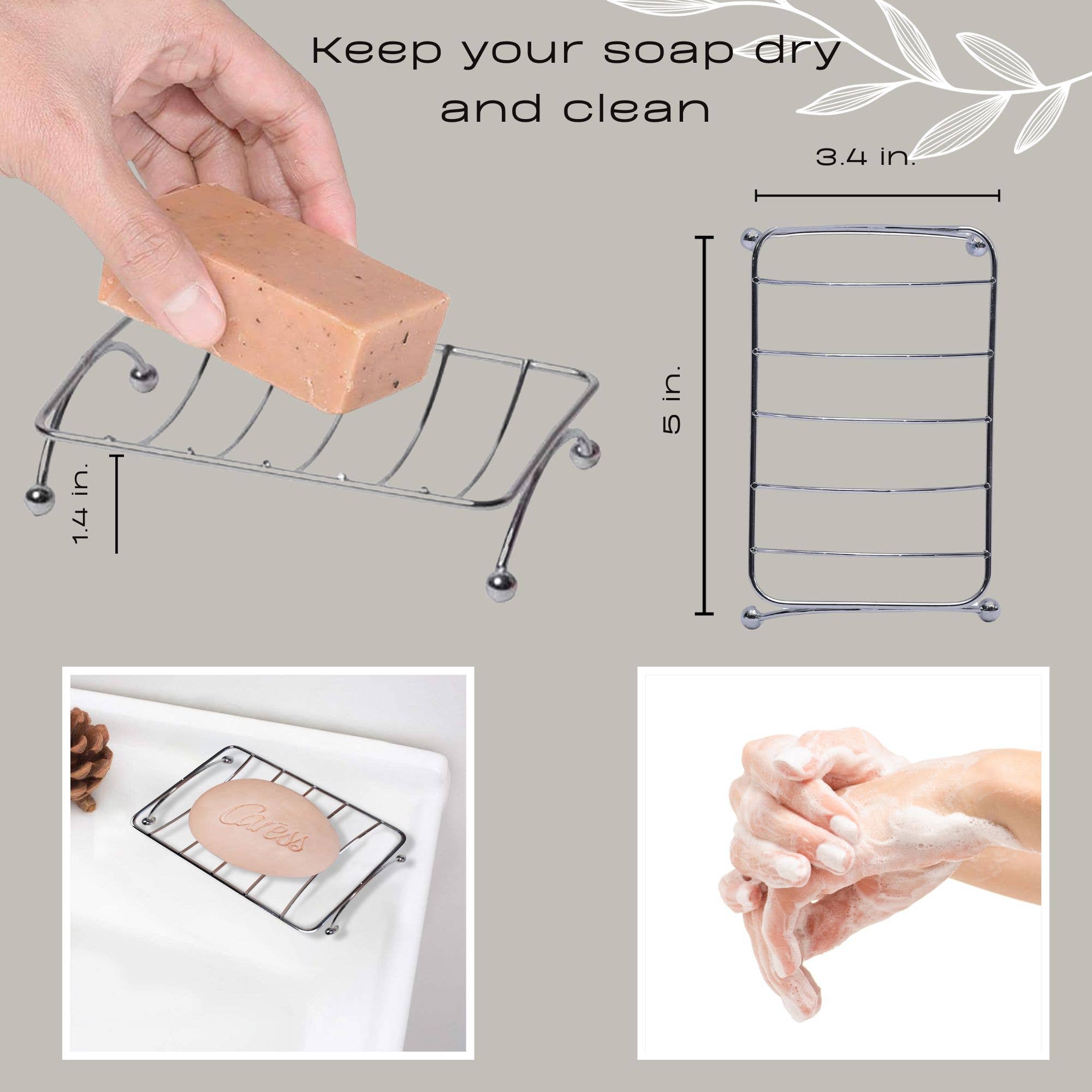 Evideco French Home Goods - Wholesale Bath Soap Dish - Self-Draining Metal Wire Soap Dish Holder3