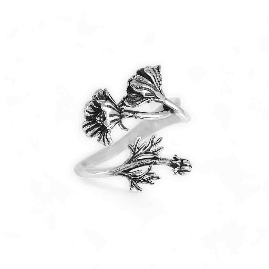 Nina Designs - Vente Bague de cocktail/de cérémonie - Bagues ajustables fleurs de naissance en argent sterling13