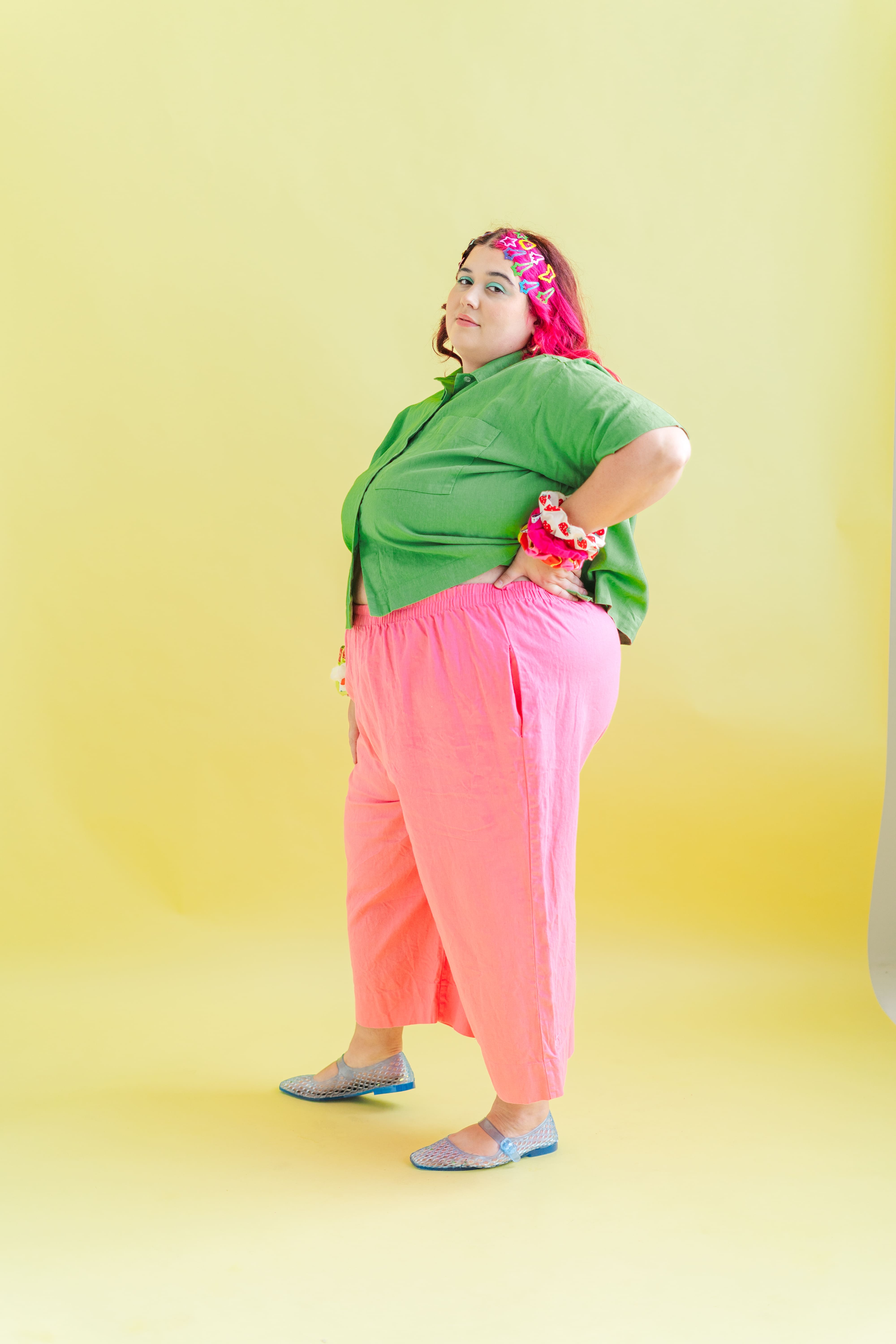 Nettle Studios - Wholesale Pants - Women's - Size Inclusive Plus Size Wide Leg Pant Bubblegum Pink Linen16