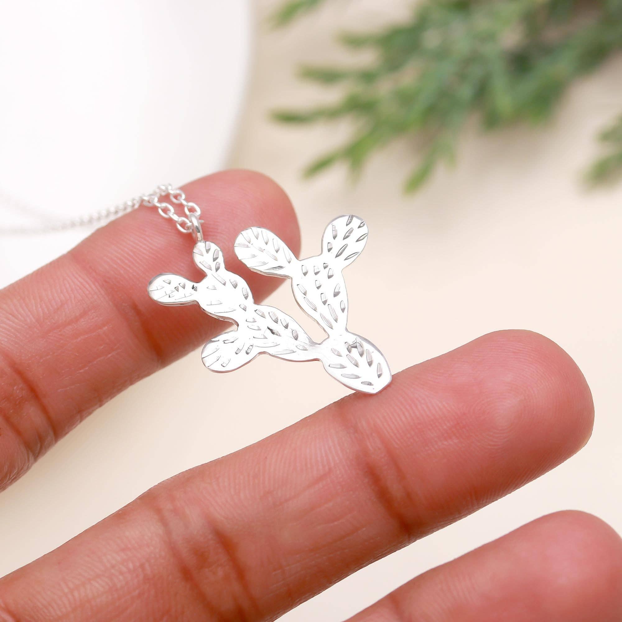 AG 925 JEWELLERY - Wholesale Pendant/Charm Necklace - 925 Silver Cactus Pendant Necklace1
