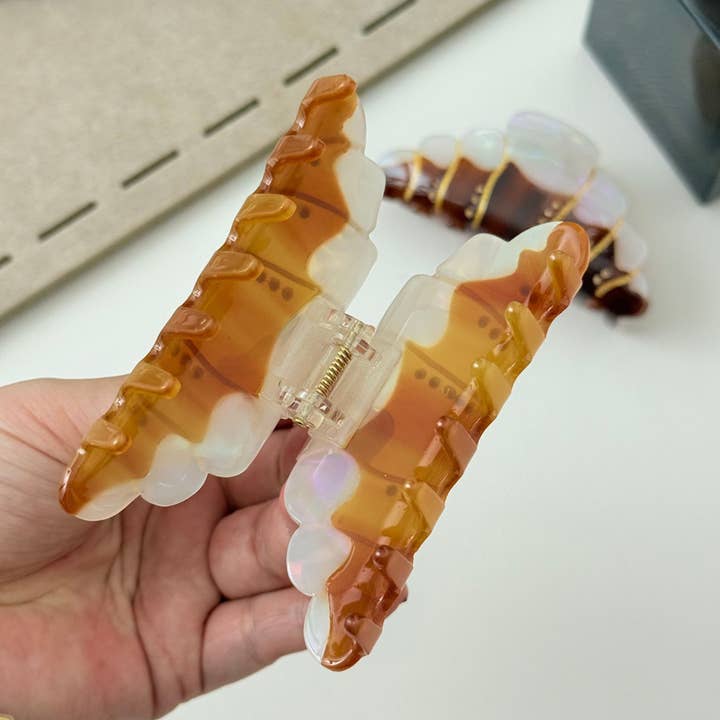 SoapElenGlen - Wholesale Hair clip – Women’s - Rhinestone - Embellished Croissant Bread Acetate Hair Clips8