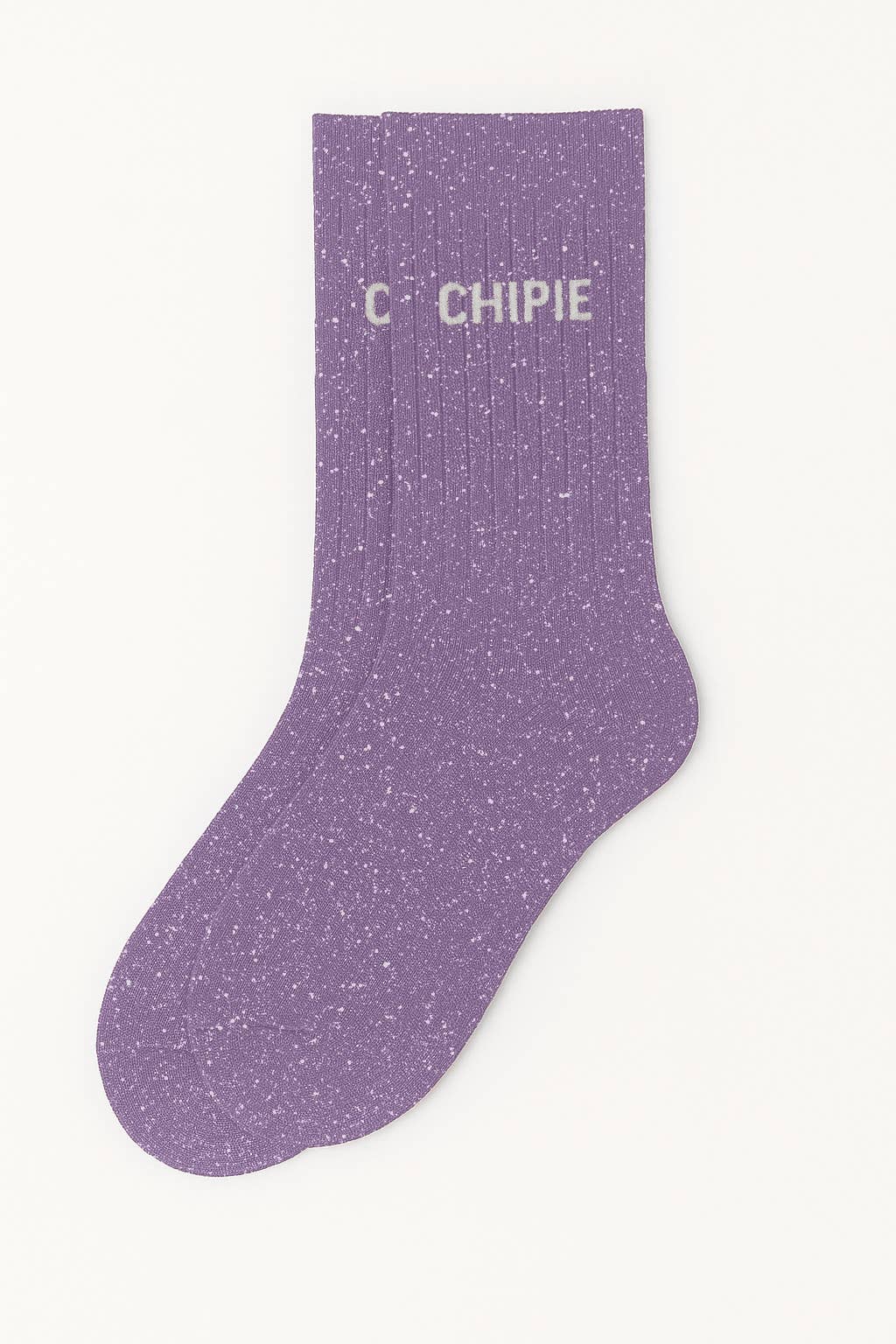 ChoO – wholesale Strumpor - Barn – ChoO Chipie glittersocka i lila med meddelande1