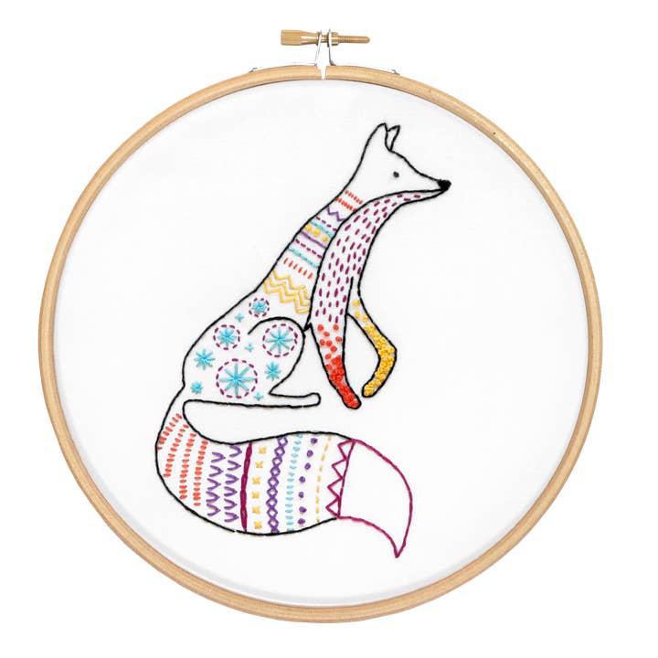 Hawthorn Handmade - Vente Accessoire de broderie/point de croix - Kit de Broderie Renard | Kit Complet d'Artisanat pour Débutants