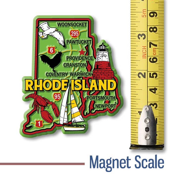 7 Star - Wholesale Magnet - Rhode Island Colorful State Magnet Collectible Made in USA1