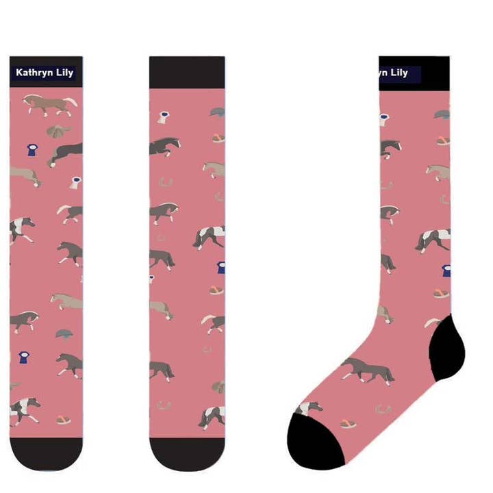 Kathryn Lily Equestrian – wholesale Strumpor - Dam – Höga stövelstrumpor - Persikohästar