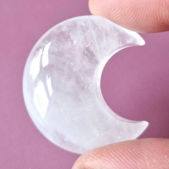 Gemstone Moon 3cm Rock Crystal – Hand Stone worry stone worry stone Palm Stone spiritual gift for wholesale by Moonlight Gemstones