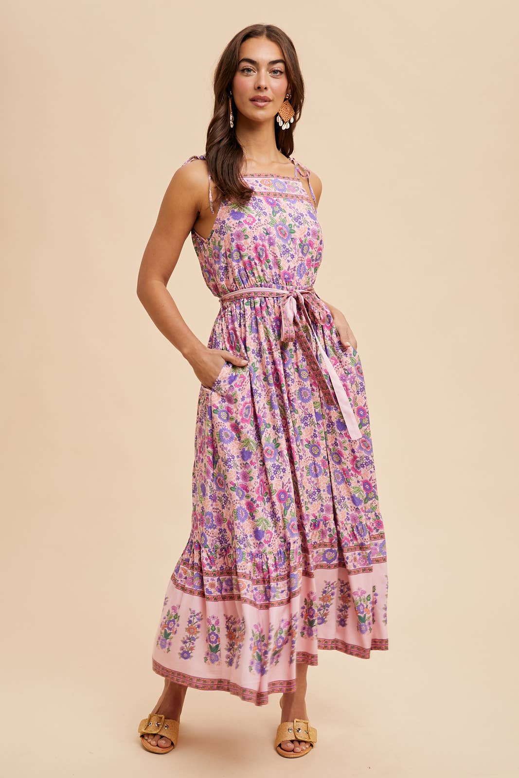 In Loom - Wholesale Dress - Women's - BORDER PRINT MAXI DRESS3