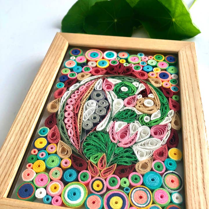 Paper Quilling Art Lotus – Size 5''x7'' (F18) for wholesale by MonkeyDragonPaper
