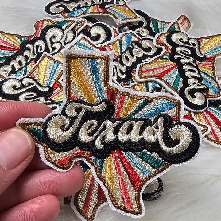 Scratch Decor - Wholesale Patch - Vintage Retro Colorful Texas Embroidery Iron On Patch