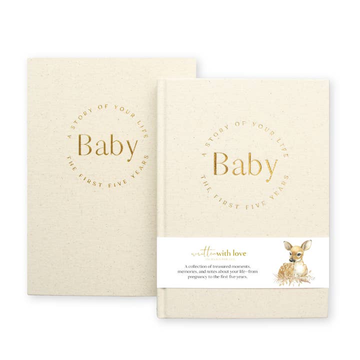 Written With Love – wholesale Memory book – Child & baby – Baby Memory Book with Keepsake Box - Oatmeal 0