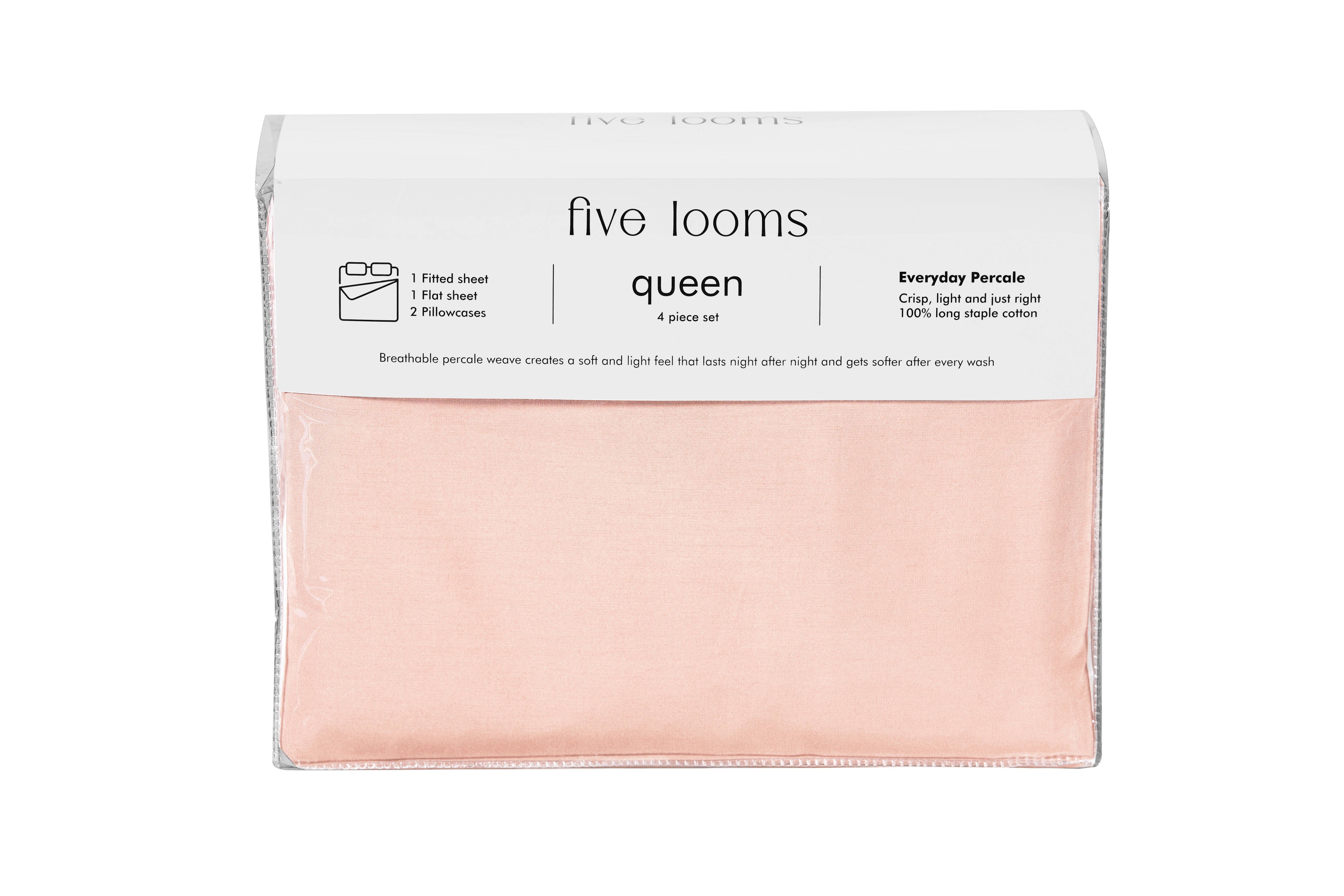 Five Looms - Wholesale Sheet Set - Five Looms Everyday Percale 100% Cotton Bed Sheets Set2