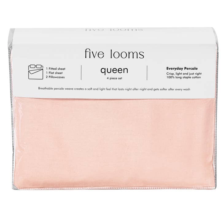 Five Looms - Wholesale Sheet Set - Five Looms Everyday Percale 100% Cotton Bed Sheets Set2