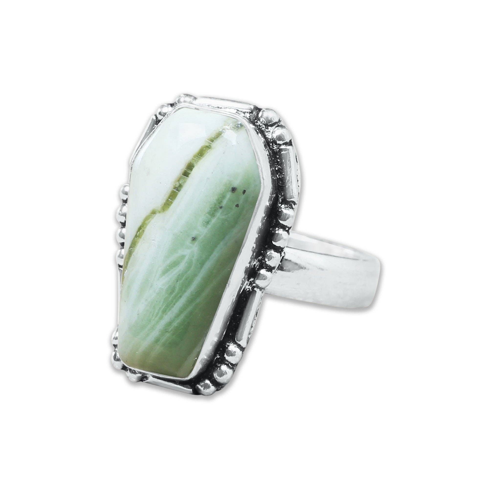 Handmade Jewels – wholesale Cocktail/Statement Ring – Hantverksmässiga kistformade statementringar – Blandade ädelstenar (US-storlekar 6–10, Ej justerbara)4