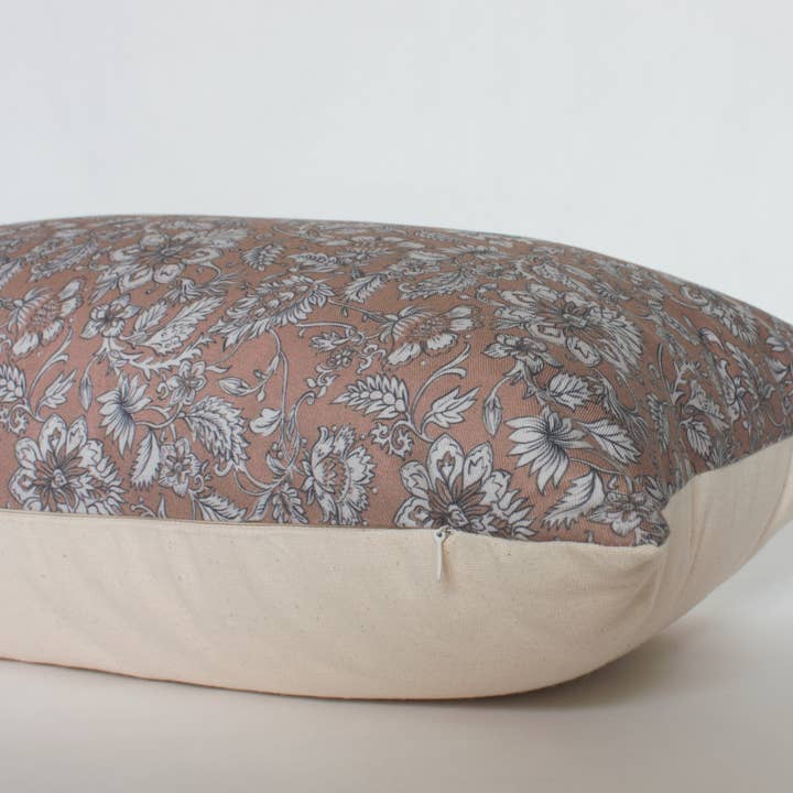 Textileish - Venta al por mayor Funda de cojín - Funda de almohada lumbar Dusty Rose, cojín malva0