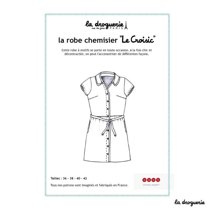 Sewing pattern for the "Le Croisic" dress for wholesale by LA DROGUERIE