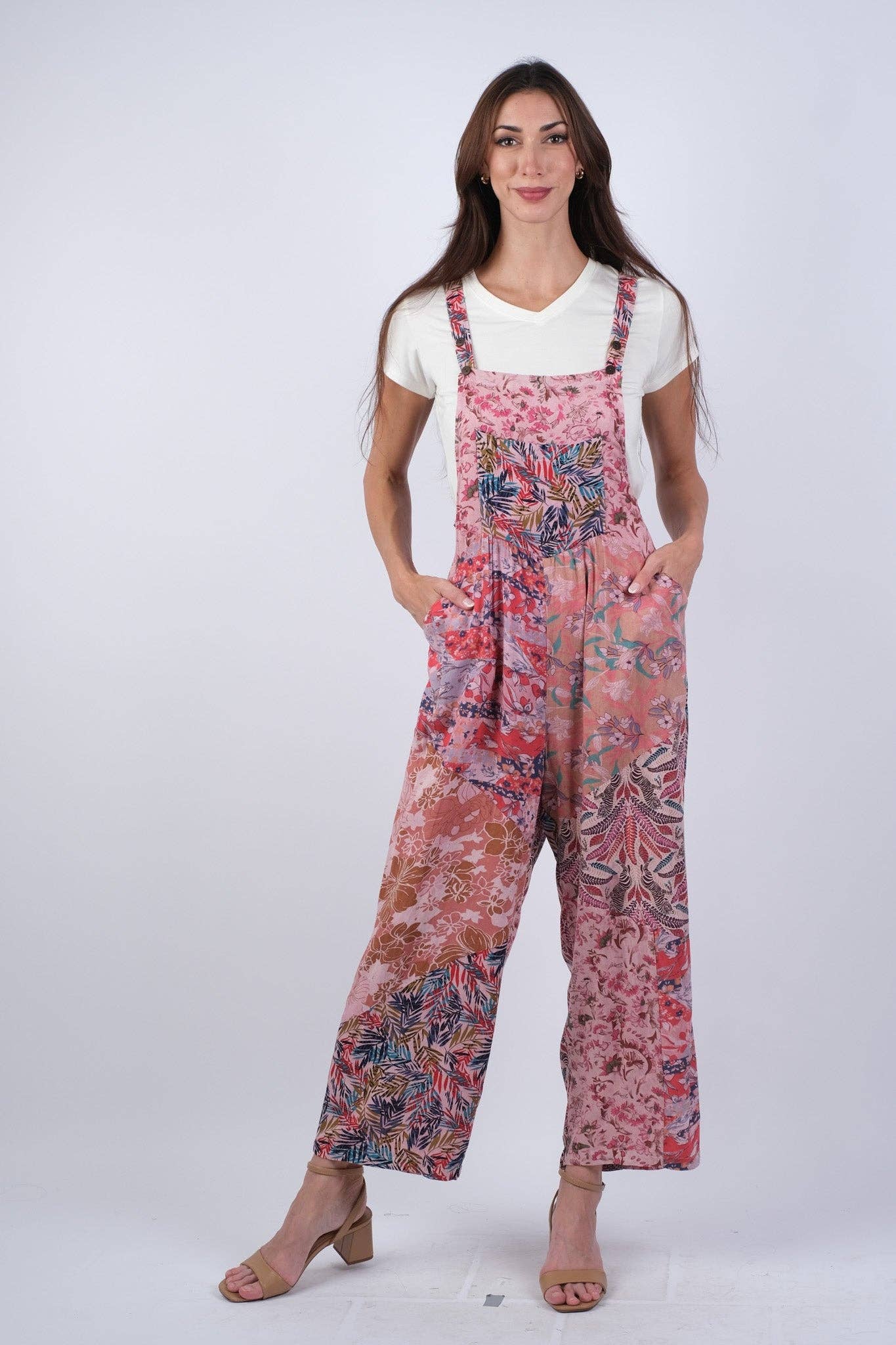 Sacred Threads - Wholesale Overalls - Women's - Floral Pink Hippie Overalls4