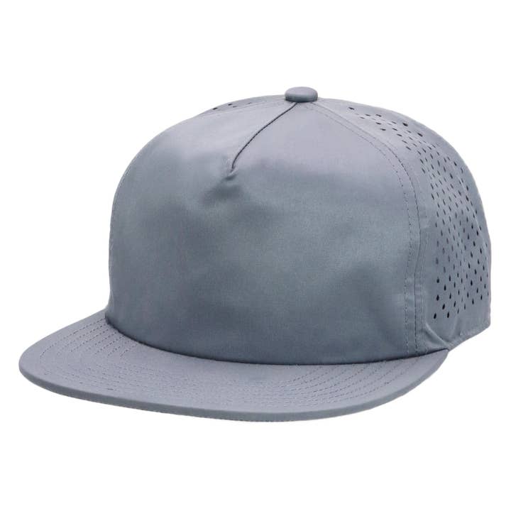 Cap Zone - Wholesale Flat Brim Cap - Unisex - Five Panel Unstructured Polyester Perforated Snapback3