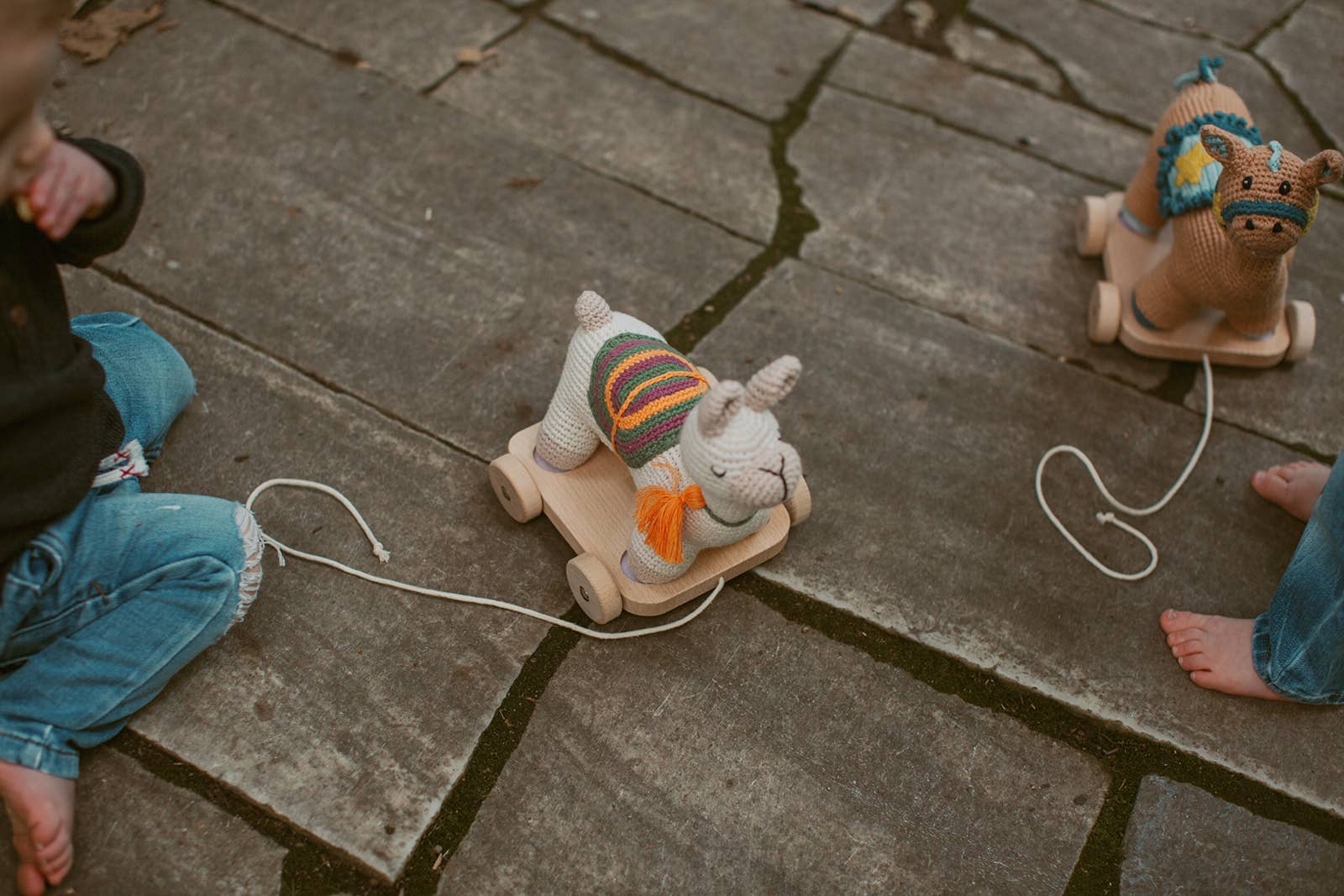 Pebblechild - Wholesale Stuffed/Plush Toy - Kids & Baby - Crochet Baby Toy pull along - llamas natural6