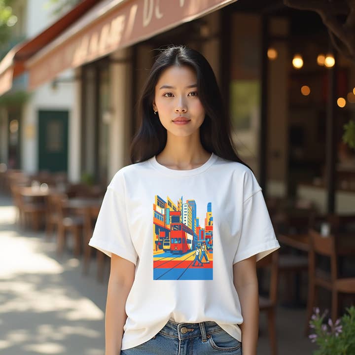 City Vibes – Modern Hong Kong Tram Tee for wholesale by GoboxPrintCo