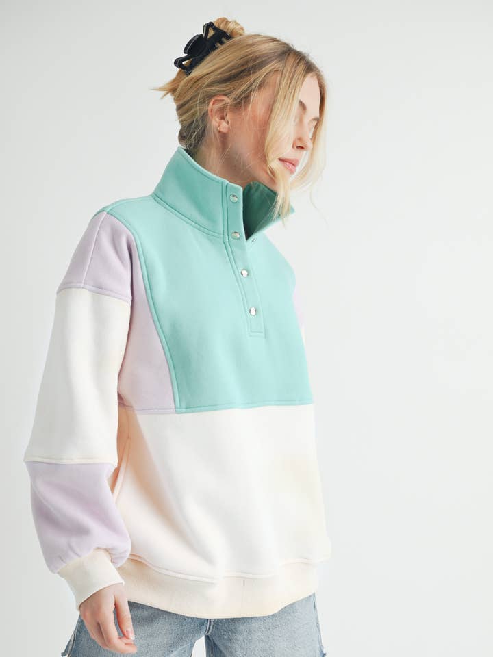 AEMI + CO - Wholesale Sweatshirt - Women's - 992EK Glo Colorblock Pullover 2