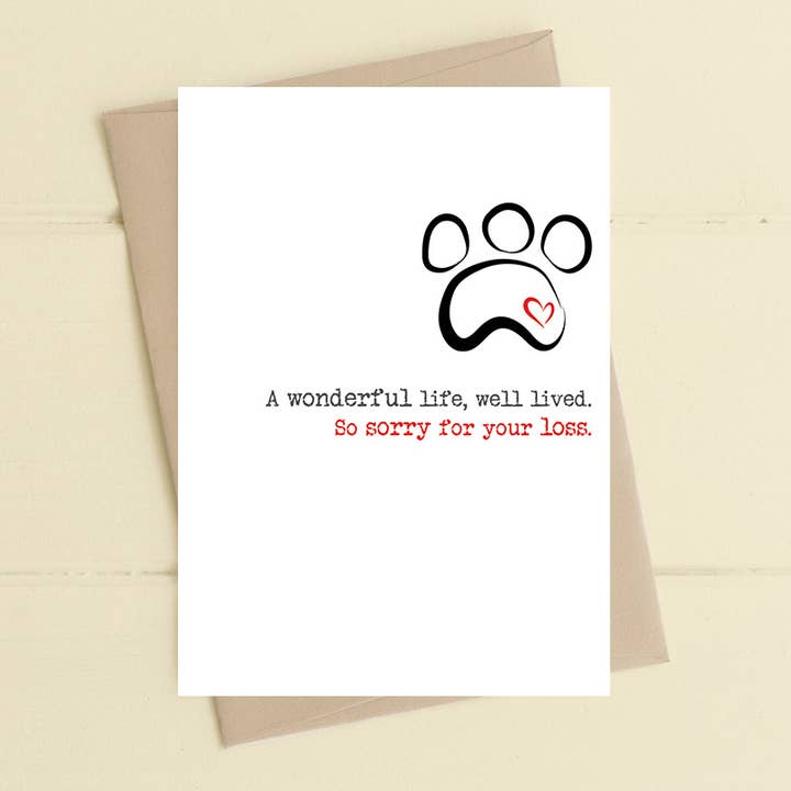 Uma vida maravilhosa bem vivida (Compaixão por animais de estimação) - Cartão de cumprimentos por atacado de Dandelion Stationery