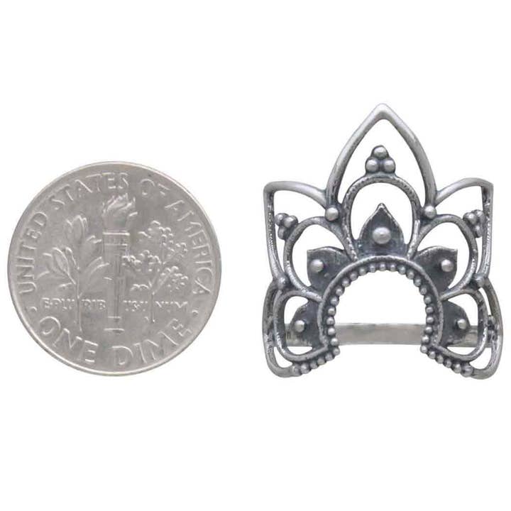 Nina Designs - Vente Anneau/bague à empiler - Bague mandala ajourée en argent sterling2