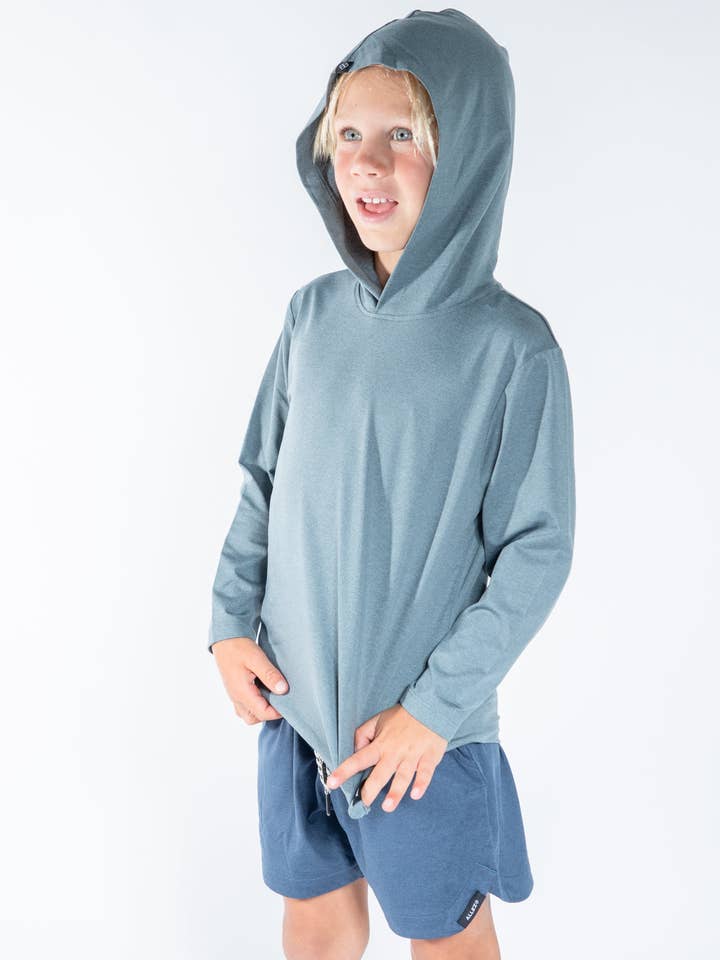 Shaker Hooded LS Tee for wholesale by Allez Active Co