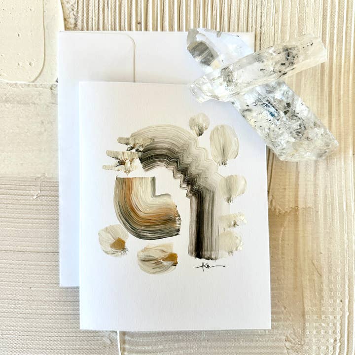 Tarjetas de arte moderno pintadas a mano, minimalistas en capas, número 3 para venta al por mayor de Quartz Row