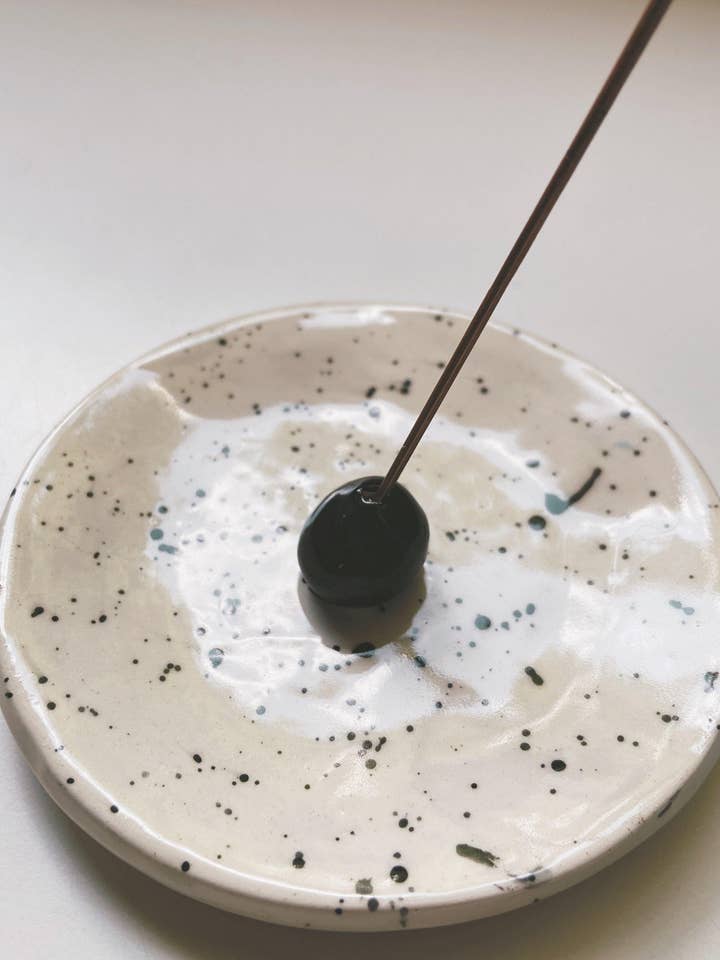 Circle Incense Holder- splattered for wholesale by Gloria Faye