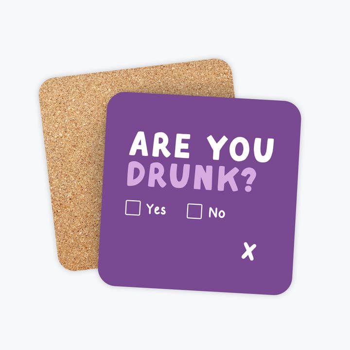 Dessous de Verre Amusant, Es-tu Ivre, Boire, Décoration de Fête, Cadeaux pour la vente par Kreate Paper Co.