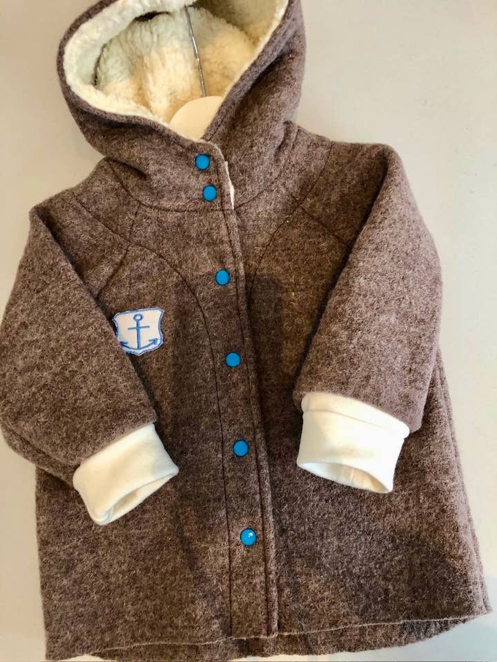 pigeon Children's Walking Jacket Dove – with Hood & Anchor Embroidery for wholesale on Faire4