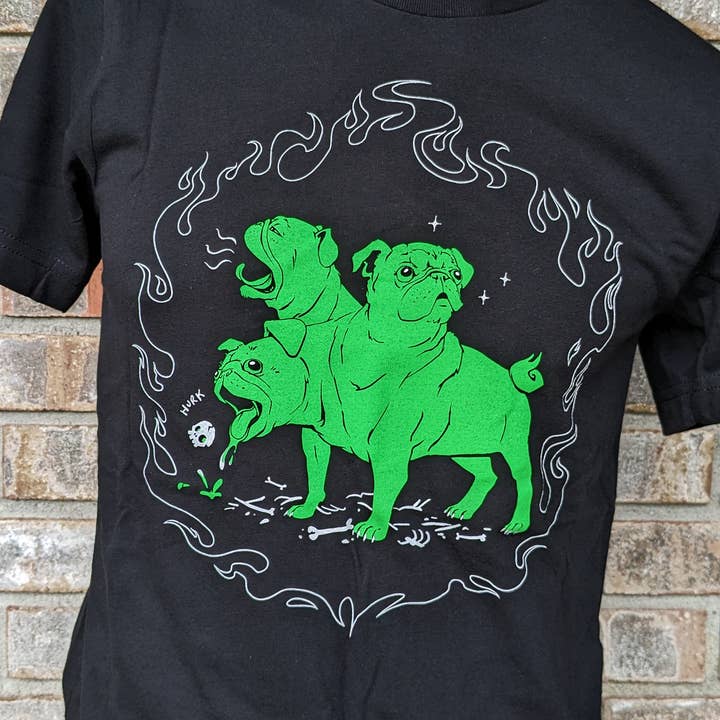 T-shirt Cerberpug - Vert pour la vente par Chibi Yeti