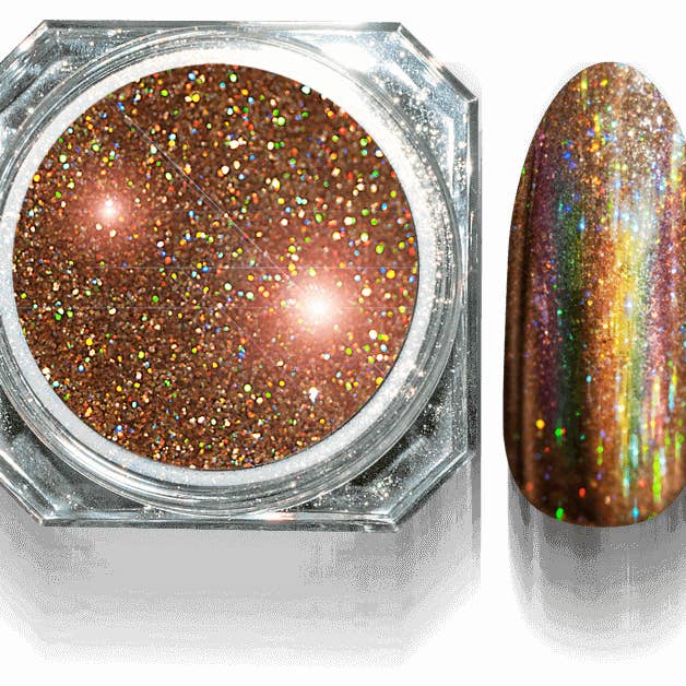 Mirror 3D powder disco gold 2 g for wholesale by HOLLYWOOD NAILS