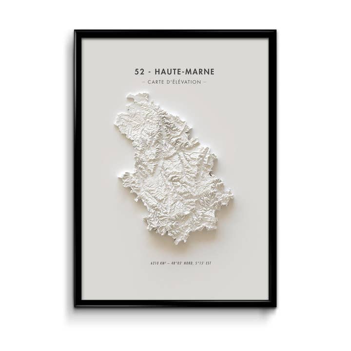 Mappa altimetrica dell'Alta Marna per la vendita all'ingrosso da parte di Finke