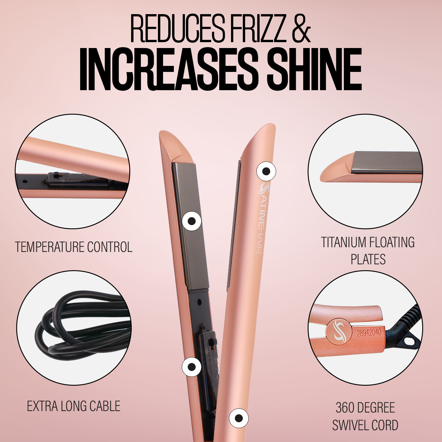 Satine hair - Wholesale Straightener/Flat Iron - Satine hair straightener 2 in 15