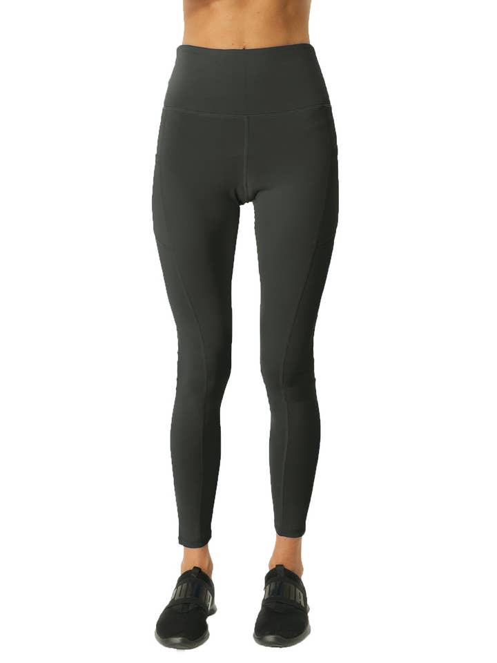 High Waisted Yoga Leggings - Slate Grey for wholesale by Lenawee Moda