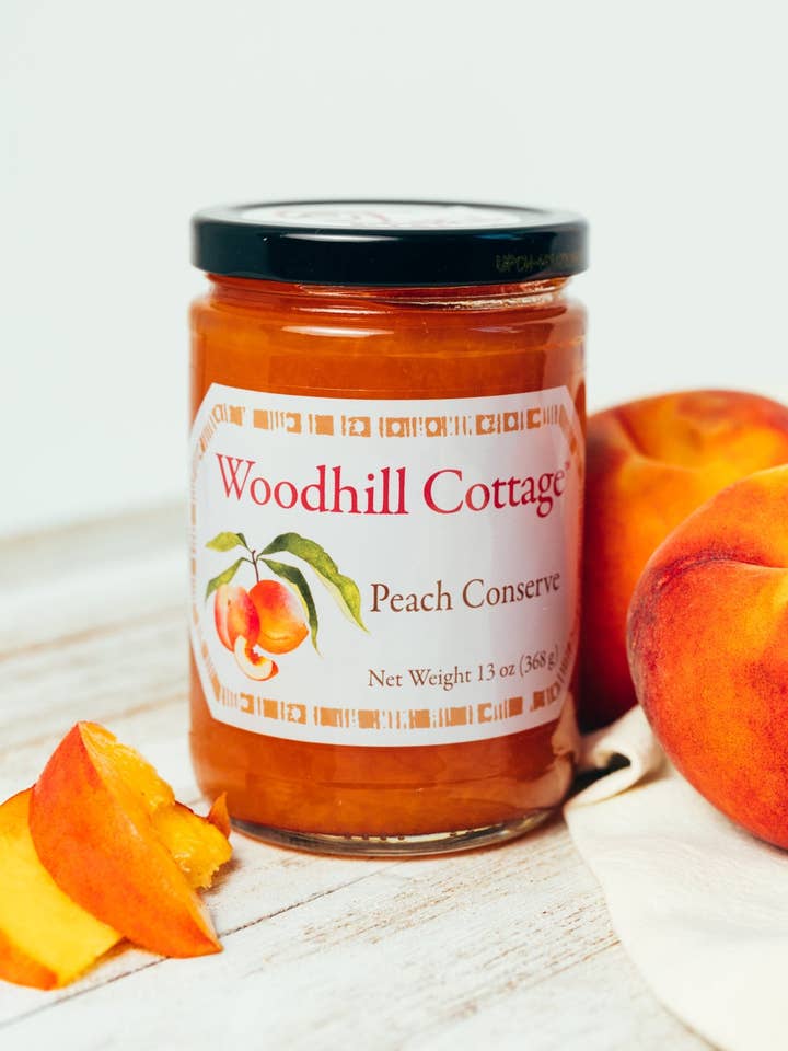 Peach Conserve (12-Jar Case) for wholesale by Woodhill Cottage