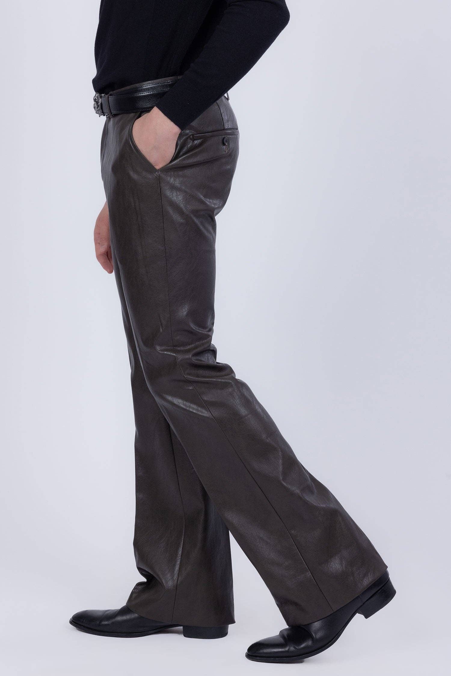 BARABAS - Wholesale Suit Set - Men's - Men's Faux Leather Notch Lapel Suit 5SU4122