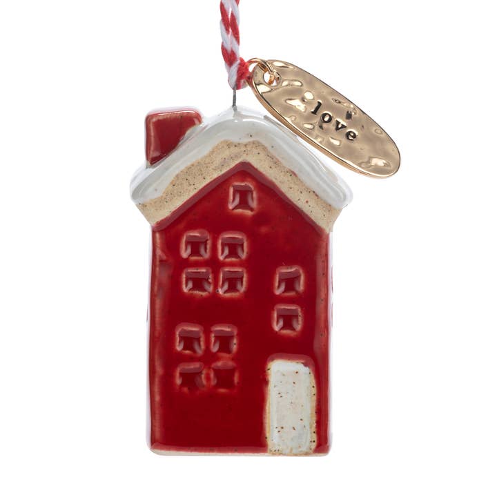 Love Red House Shaped Ornament - 1.5x2in for wholesale by DEMDACO
