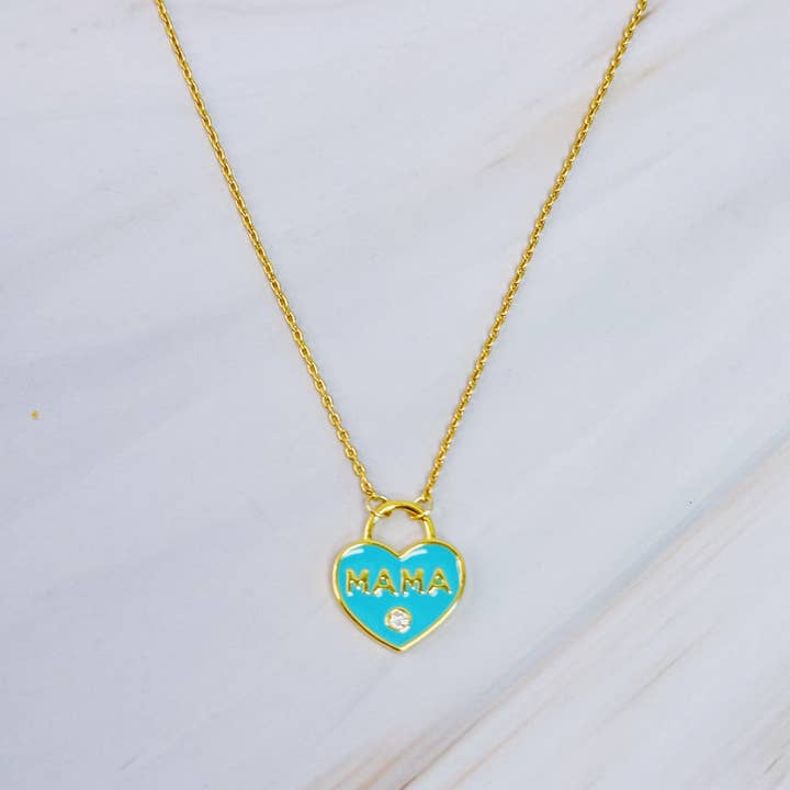 Ellison+Young - Wholesale Pendant/Charm Necklace - Pastel Locket Mama Necklace