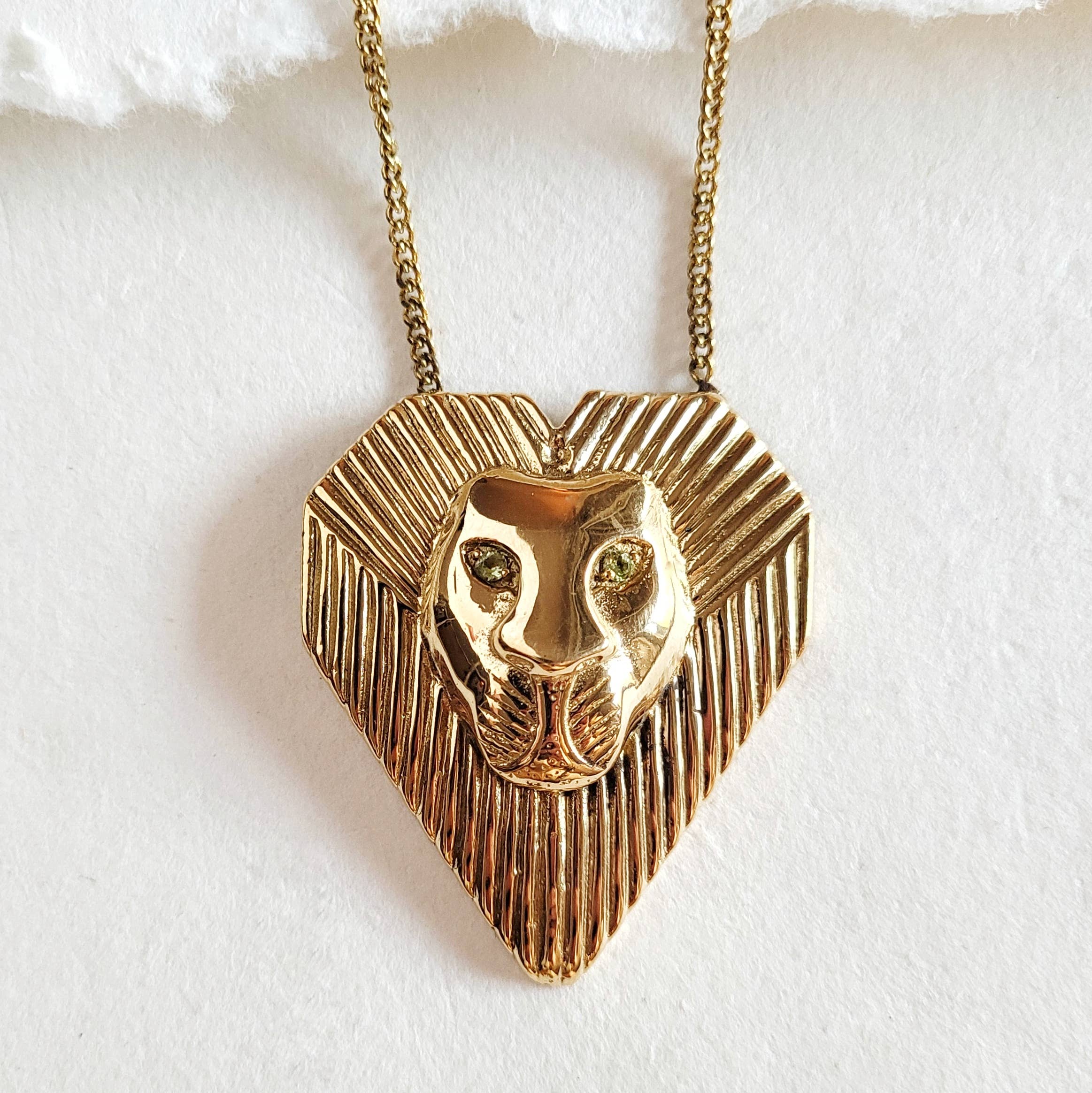 Bisjoux – Engroshandel Halskæde med vedhæng – Leo løve tiger vedhæng halskæde peridot ædelsten halskæde7