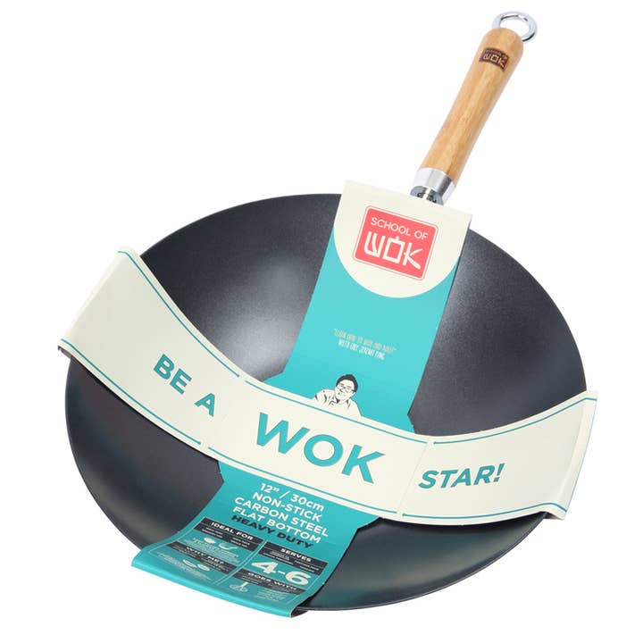 Dexam - Wholesale Cooking Pot - Wok Star 12in/30cm N/S Carbon Steel Heavy Duty Wok