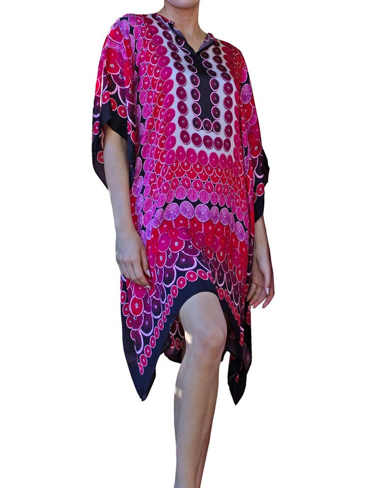 Fuchsia korte kaftan voor wholesale door Kyle x Shahida