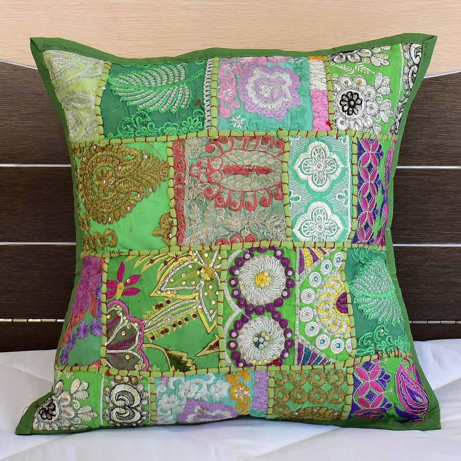 Casa Moro – wholesale Dekorativ kudde – Lapptäcke kudde Mar 40x40 cm med fyllning | Boho dekorationskudde6