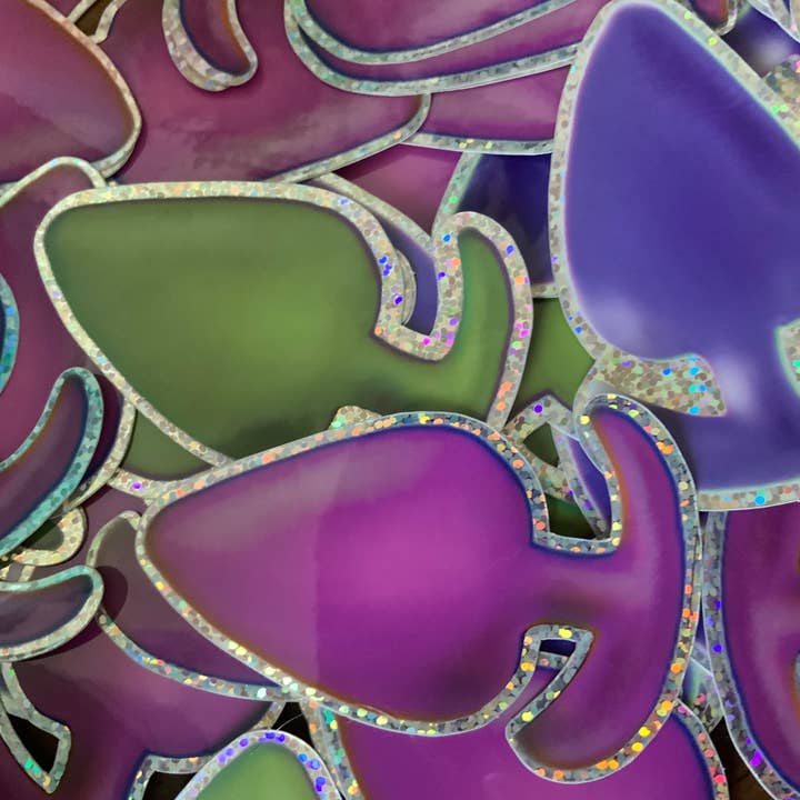 Reba Jam Art Shop – Großhandel Aufkleber – Buttplug mit Glitzer-Aufkleber, mehrere Farboptionen 6